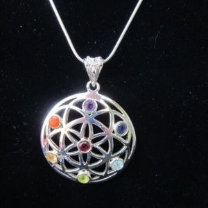 BOHO Chakra Flower Life Pendant Necklace